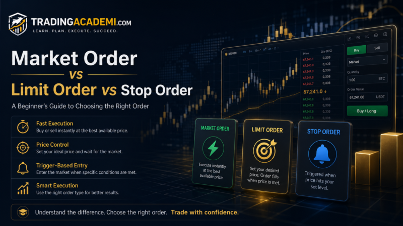 Market Order vs Limit Order vs Stop Order Explained for Beginners