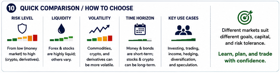 Stock Market vs Forex Market vs Crypto Market