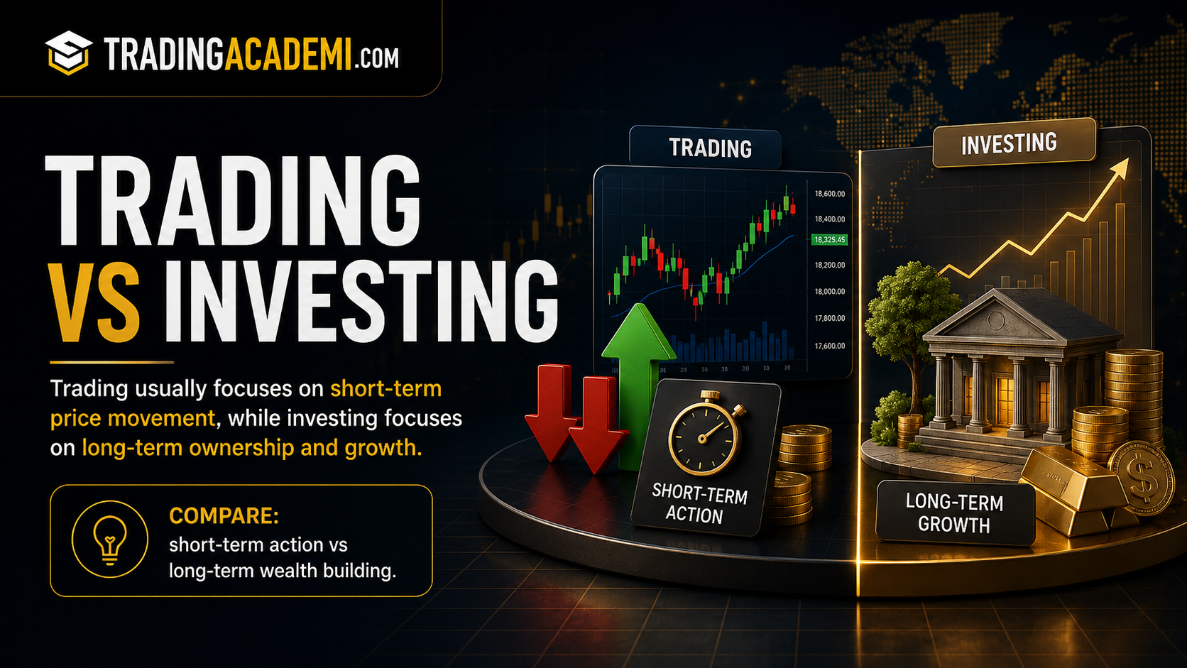 Trading vs investing comparison for beginners