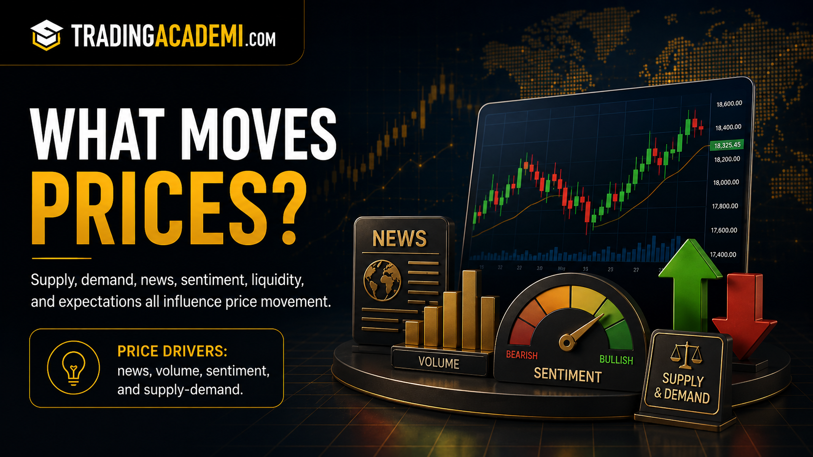 Why prices move in trading because of supply demand news sentiment and liquidity